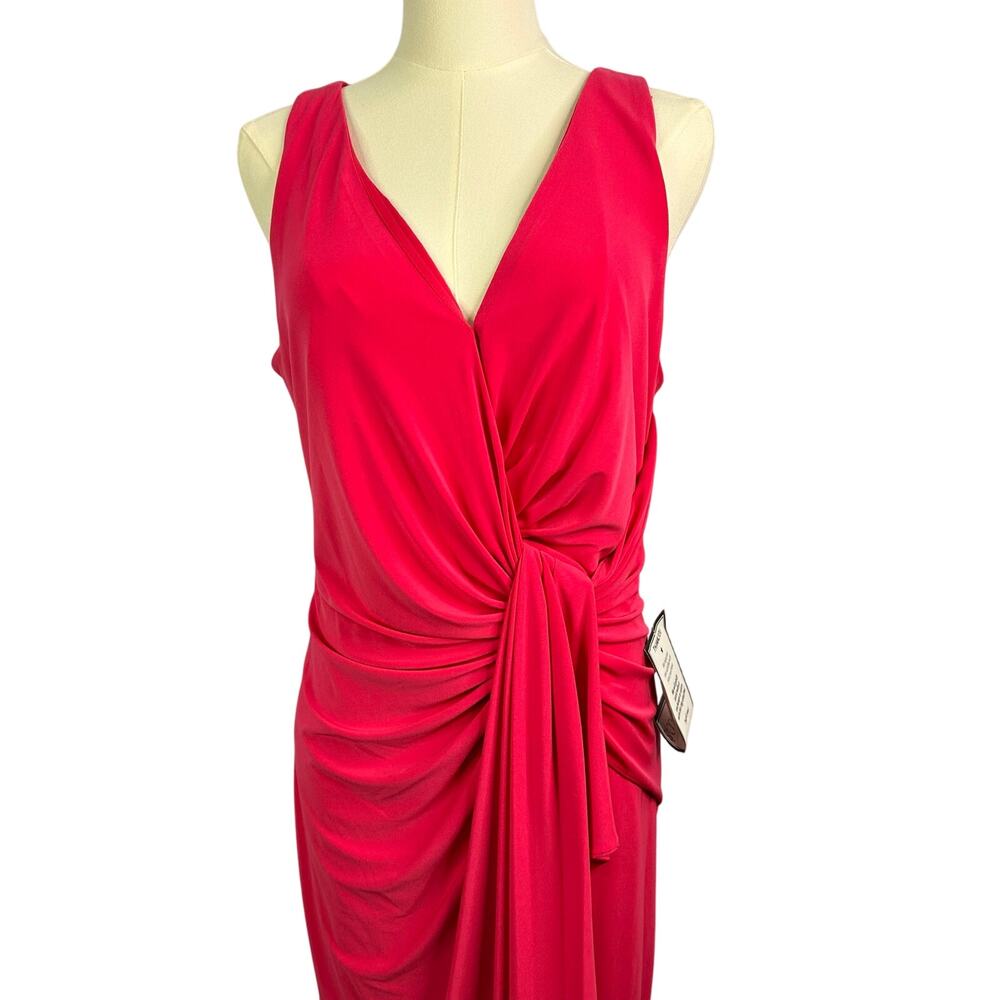 Adrianna Papell NWT pink Women's Sleeveless Draped Sheath Dress size 10 - Picture 3 of 8